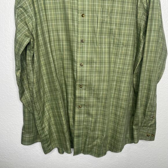 L.L. Bean Mens Button Down Shirt Size XL Green Plaid Wrinkle Resistant - Picture 6 of 9